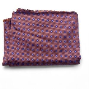 100% Italian silk orange & purple panel 1.5 yds Mardi Gras luxury